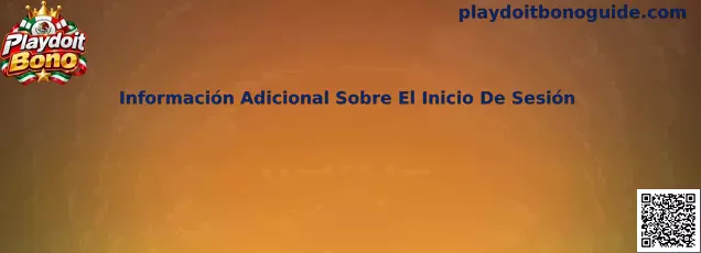 Guía visual sobre información adicional para iniciar sesión de forma segura en Playdoit
